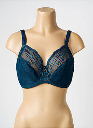 Soutien-gorge effet matière satinée haut soutien-gorge emboitant bleu LOUISA BRACQ femme