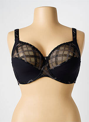 Soutien-gorge effet matière satinée haut soutien-gorge emboitant noir LOUISA BRACQ femme