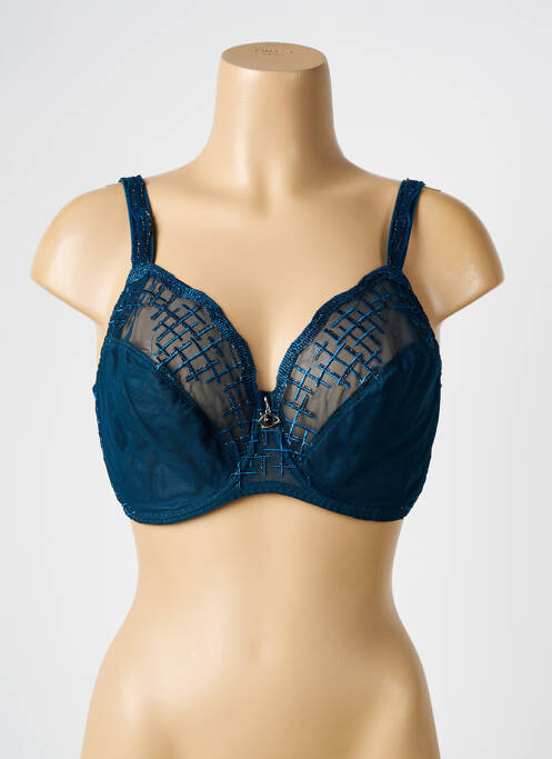 Soutien-gorge effet matière satinée haut soutien-gorge emboitant bleu LOUISA BRACQ femme