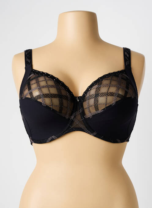 Soutien-gorge effet matière satinée haut soutien-gorge emboitant noir LOUISA BRACQ femme