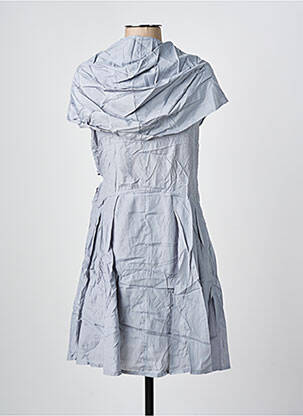 Robe mi-longue manches courtes manches courtes bleu ARELINE femme
