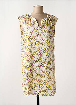 Robe courte manches courtes manches courtes beige ARELINE femme