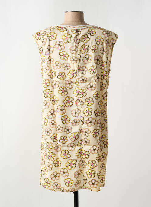 Robe courte manches courtes manches courtes beige ARELINE femme
