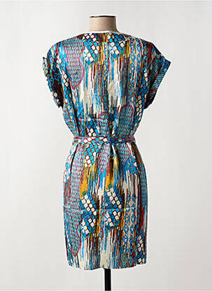 Robe courte manches courtes manches courtes bleu ARELINE femme