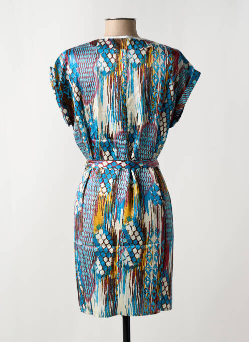 Robe courte manches courtes manches courtes bleu ARELINE femme