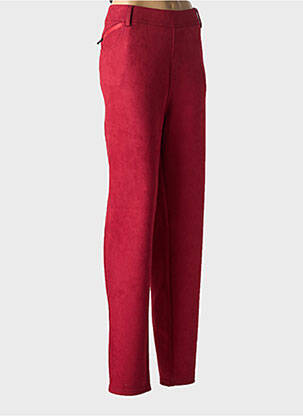 Pantalon droit stretch taille normale rouge GEVANA femme
