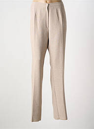 Pantalon droit tissage crêpe taille normale beige GEVANA femme