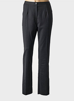 Pantalon droit tissage crêpe taille normale noir GEVANA femme