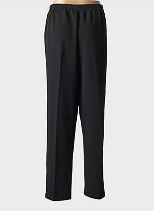 Pantalon droit tissage crêpe taille normale noir GEVANA femme