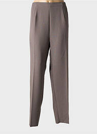 Pantalon droit tissage crêpe taille normale marron GEVANA femme