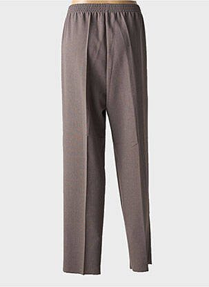 Pantalon droit tissage crêpe taille normale marron GEVANA femme