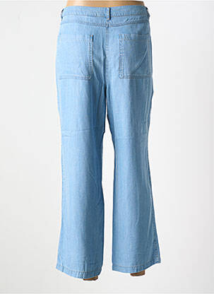 Pantalon droit tissage popeline taille normale bleu BARBARA LEBEK femme