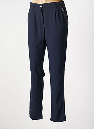 Pantalon droit tissage popeline taille normale bleu CHRISTINE LAURE femme