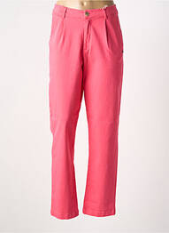 Pantalon droit fermeture zippée sous rabat boutonné taille normale rose GARCIA femme