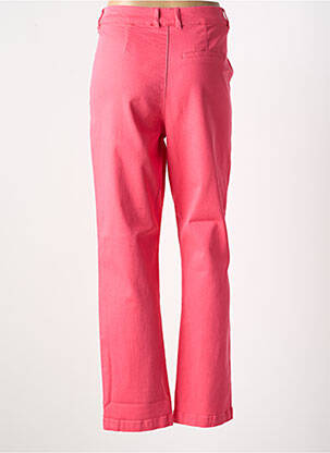 Pantalon droit fermeture zippée sous rabat boutonné taille normale rose GARCIA femme
