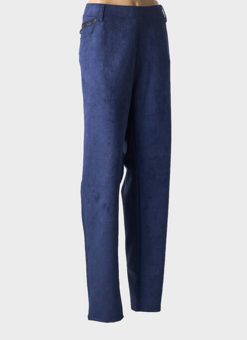 Pantalon droit stretch taille normale bleu GEVANA femme