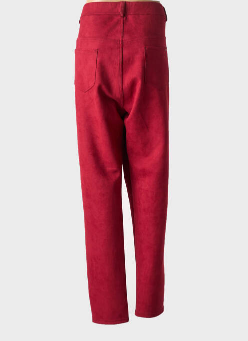 Pantalon droit stretch taille normale rouge GEVANA femme