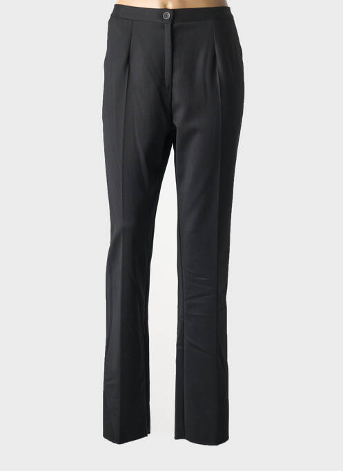 Pantalon droit tissage crêpe taille normale noir GEVANA femme