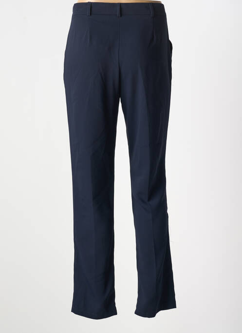 Pantalon droit tissage popeline taille normale bleu CHRISTINE LAURE femme