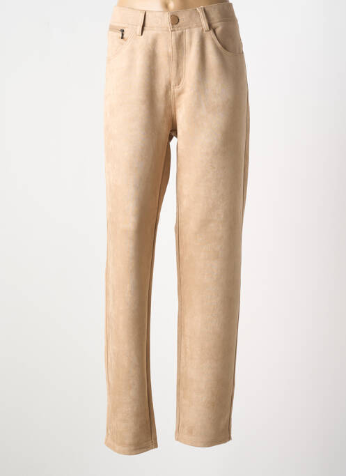 Pantalon droit beige GEVANA pour femme
