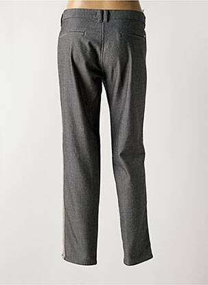 Pantalon chino broderie galons latéraux taille normale gris LE TEMPS DES CERISES femme