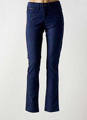 Pantalon slim stretch taille haute bleu GEVANA femme