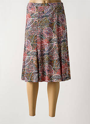 Jupe mi-longue coupe évasée rouge GEVANA femme