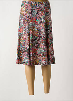 Jupe mi-longue coupe évasée rouge GEVANA femme