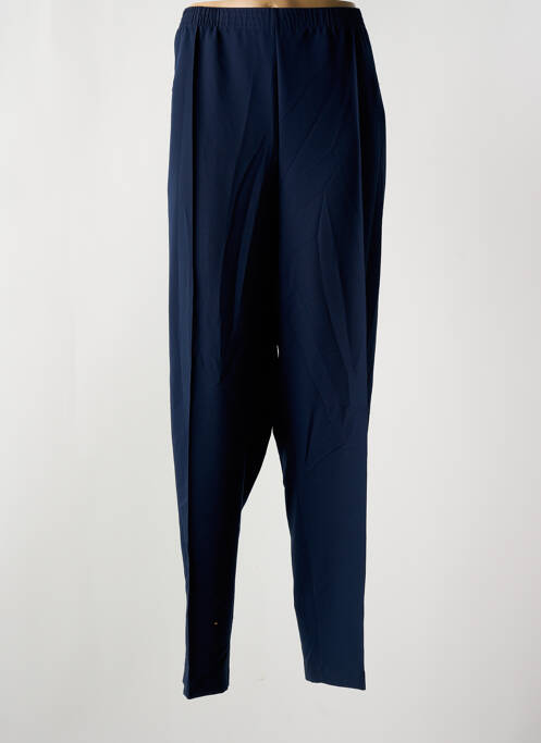 Pantalon droit tissage crêpe taille haute bleu GRIFFON femme
