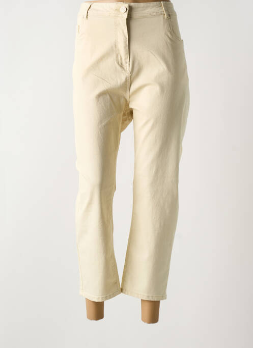 Jeans coupe droite stretch taille normale beige GRIFFON femme