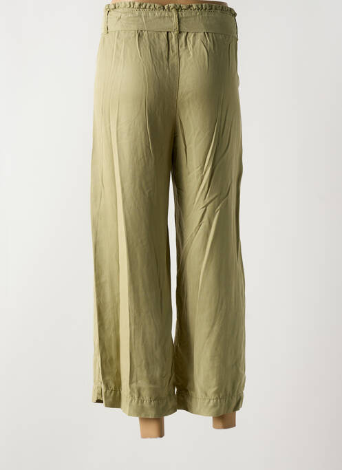 Pantalon 7/8 tissage popeline taille normale vert KANOPE femme