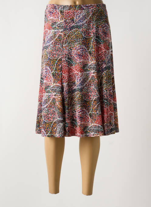 Jupe mi-longue coupe évasée rouge GEVANA femme