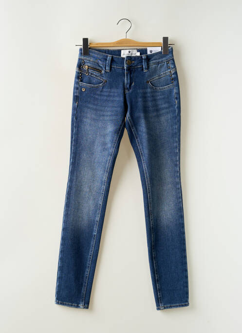 Jeans coupe slim taille basse taille basse bleu FREE BOY femme