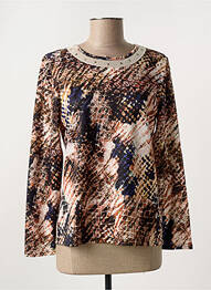 Pull coupe cintrée manches longues marron GEVANA femme