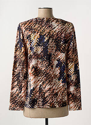 Pull coupe cintrée manches longues marron GEVANA femme