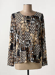 Pull coupe cintrée manches longues marron GEVANA femme