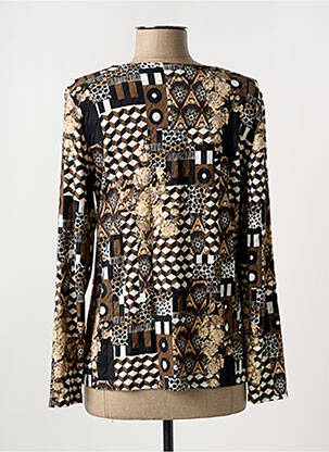 Pull coupe cintrée manches longues marron GEVANA femme
