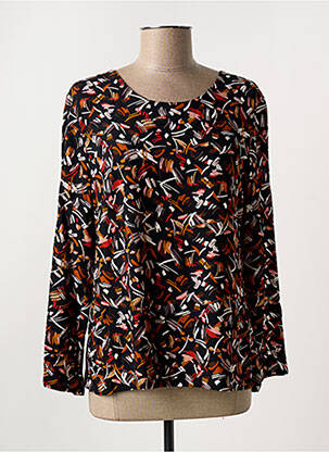 Blouse imprimé fantaisie manches longues noir GEVANA femme
