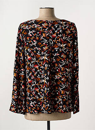Blouse imprimé fantaisie manches longues noir GEVANA femme