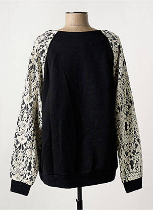 Sweat-shirt broderie manches longues noir SIMPLE CITY femme