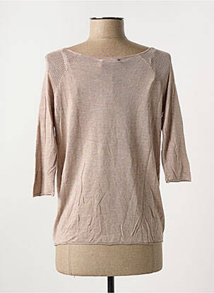 Pull tissage chiné manches 3/4 marron LES P'TITES BOMBES femme