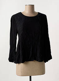 Blouse fermeture boutonnée au dos manches 3/4 noir SEE U SOON femme