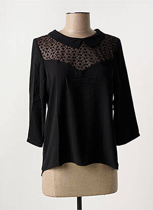 Blouse légère et transparente manches 3/4 noir NOEMIE & CO femme