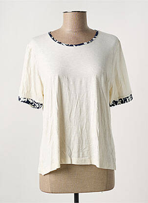 T-shirt stretch manches courtes beige GRIFFON femme