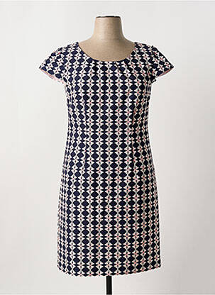 Robe mi-longue imprimé fleurs manches courtes bleu BETTY BARCLAY femme