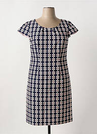 Robe mi-longue imprimé fleurs manches courtes bleu BETTY BARCLAY femme
