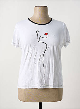 T-shirt sérigraphie manches courtes blanc TELMAIL femme