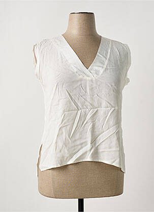 Top coupe fluide sans manche beige LA FEE MARABOUTEE femme