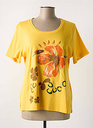 T-shirt sérigraphie manches courtes jaune FRANCE RIVOIRE femme