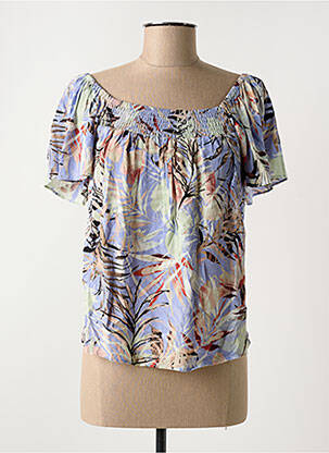 Blouse légère et transparente manches courtes violet GARCIA femme